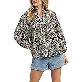 Umgee USA Boho Paisley Pintuck Blouse
