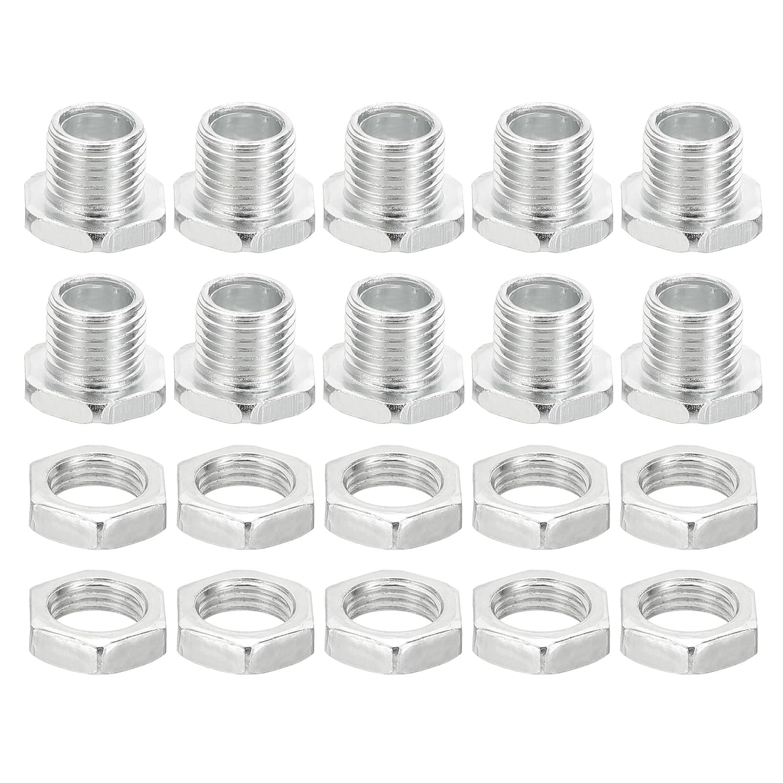 PATIKIL M10x11mm Hex Bolts and Nuts Kit, 10 Set Fine Thread Hollow Screws Assortment Hexagon Head Screw Through Hole Bolt Chandelier Fasteners