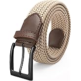 FAIRWIN Men's Golf Belt, Stretch Braided Elastic Woven Casual Jeans Belts 1 3/8" Nylon Web Work Belts for Men