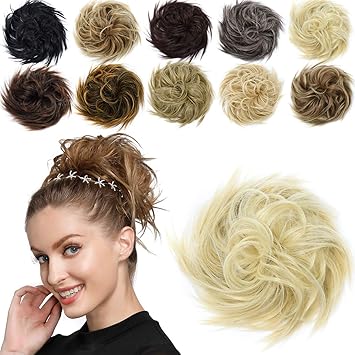Amazon Com Emerly Messy Bun Hair Piece Tousled Hair Bun