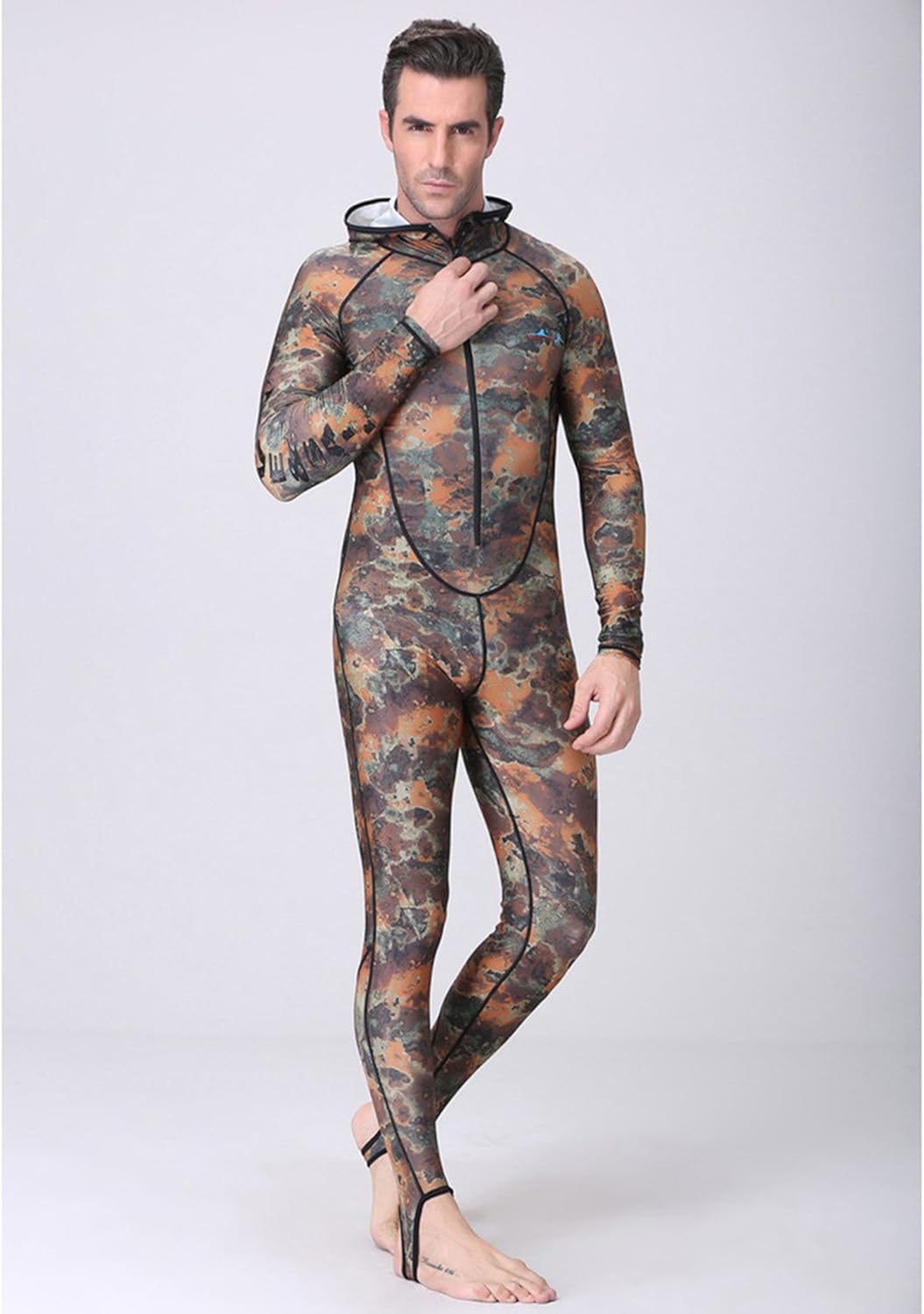 DIVE & SAIL Men Camo Wetsuit UV Protection Rash Guard Dry Fast Diving Suit for Snorkeling : Clothing