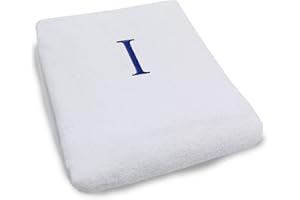 SUPERIOR Lounge Personalized Monogrammed Letters, Thick, Super Soft, Plush and Highly Absorbent Cotton Terry Towel Chair Cover White, 1 PC