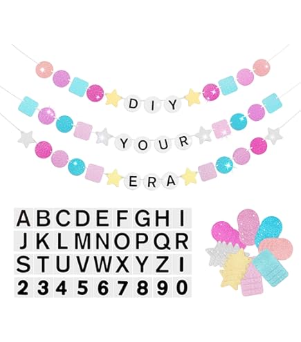 In My Birthday Era Banner - 9.8 Ft Glitter Friendship Bracelet Design, Pre-Strung - View #9
