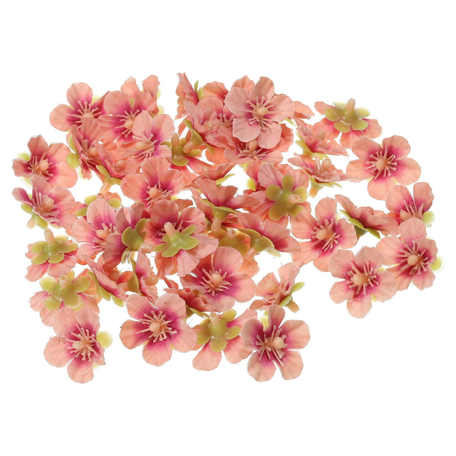 PATIKIL 0.98" Artificial Cherry Blossom Flower Heads, 50 Pack Silk Cherry Blossom Fake Flowers Heads for Wedding Floral Bouquet Decoration DIY Craft Making, Orange
