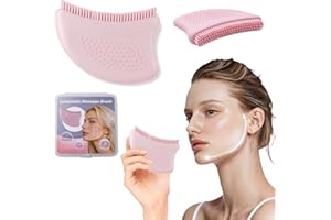 Premium Lymphatic Contour Face Brush - Silicone Gua Sha Tool & Dry Brush for Face - 2-in-1 Lymphatic Massager & Contour Brush