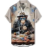 DADDYLOCO Men's Hawaiian Shirt Button Down Funny Printed Casual Short Sleeve Summer Beach Party BBQ Shirts