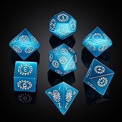UDIXI Natural Blue Cat's Eye Stone DND Dice Set