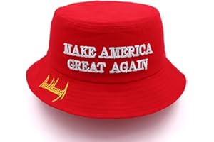 YUN MENG LAKES Donald Trump Hat 2024 MAGA Bucket Hat Trump Merchandise Make America Great Again Slogan 3D Embroidery Cap for Man Women