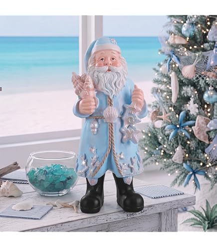 Amazon.com: The Bridge Collection Coastal Santa Claus in Blue with