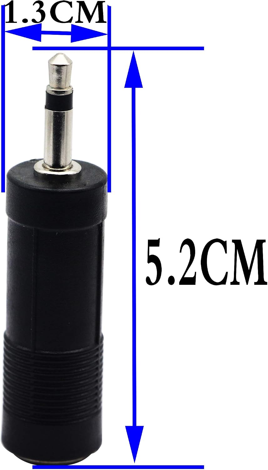 zdyCGTime 3.5mm to 6.35mm Adapter,3.5mm Mono 1/8 inch Audio Male to 6.35mm 1/4 inch Female Mic Plug Adapter Jack Converter.(5 Packs) - Image 3