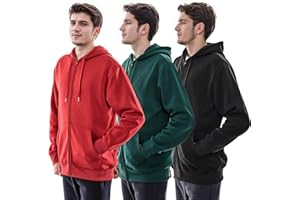 WHITE PEAK TRADING COMPANY 3 Pack Mens Fleece Hoodie Long Sleeve Lightweight Athletic Workout Sweatshirt for Men with Pockets