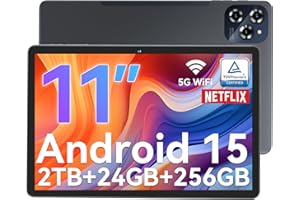 Android 15 Tablet,11 Inch Android Tablets with FHD Display,24GB RAM 256GB ROM(Expandable to 2TB),T615 Octa-Core Processor,18W