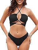 ZAFUL Bikini Set for Women Cheeky Crisscross Halter