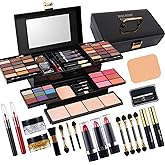 MISS ROSE M 58 Color Professional Makeup Kit for Women Full Kit, Include Eyeshadow Facial Blusher Eyebrow Powder Face Concealer Powder Eyeliner Pencil and a Mirror(331N)