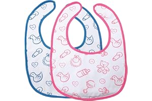 Littleforbig Adult Sized Bib 2 Packs Nursery Pink and Blue