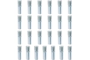 Swpeet 25Pcs 1/4 Inch Premium Zinc Plated Carbon Steel Concrete Knurled Drop in Anchors Assortment Kit, Expansion Screws Inte