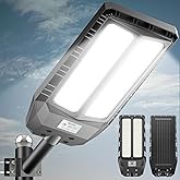 Adewalk 6000W Solar Lights Outdoor Waterproof, 7000K Dusk to Dawn Outdoor Solar Street Light Motion Sensor with Remote, LED Security Flood Light for Outside Garden Yard Pathway (American, 1)