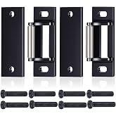 MorningRo 2 Sets Surface Mounted Roller Strike Plate for Exit Doors, Black | Rim Strike with Metal Shim Plates and Screws for Commercial Exit Doors, Panic Bar Exit Devices, Push Bar Door Hardware