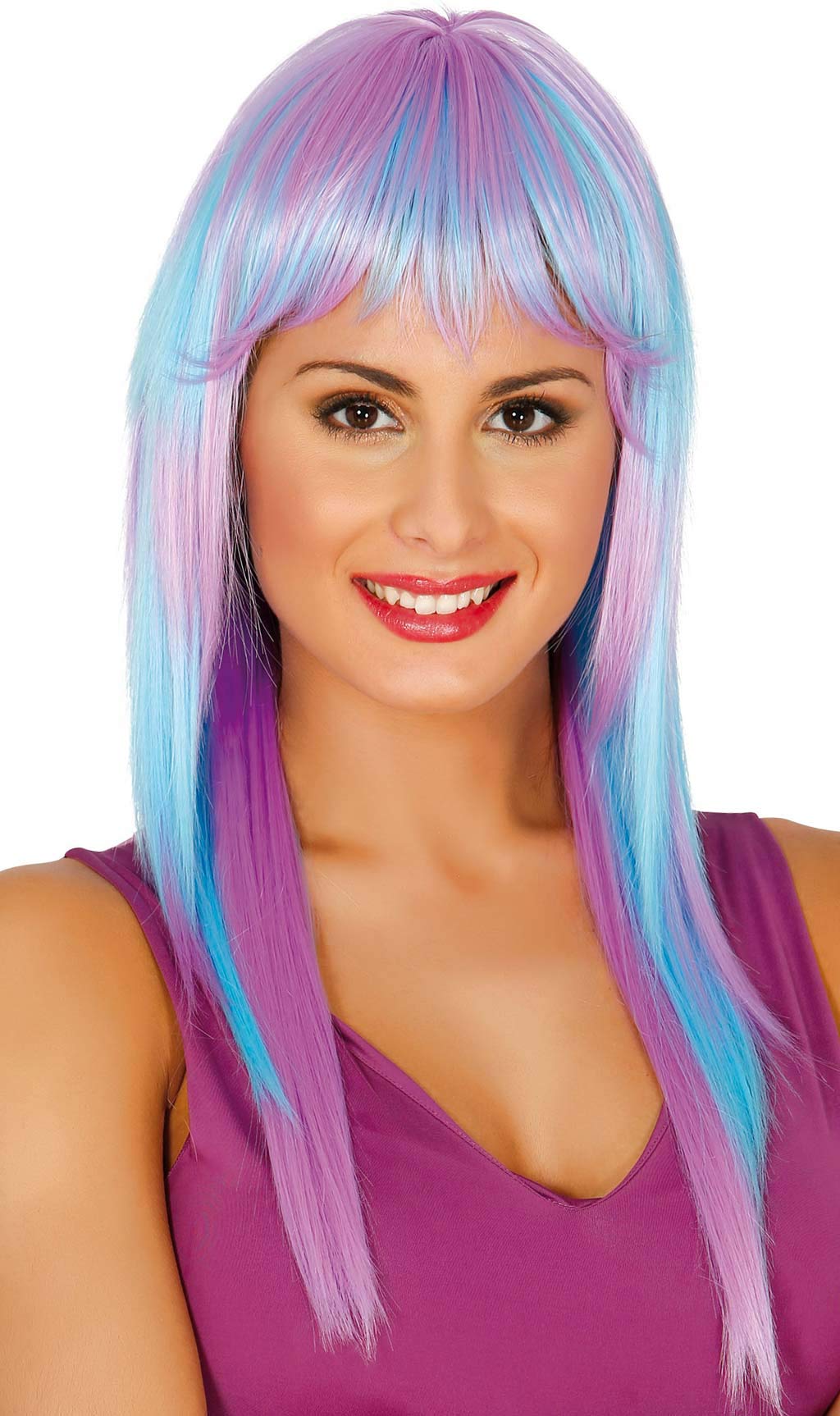 FIESTAS GUIRCA Long Blue and Violet Wig