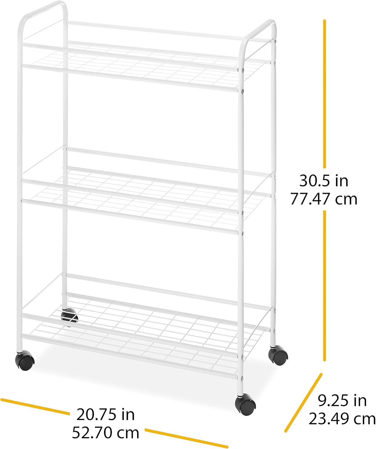 Whitmor Slim Rolling Household Cart - White: Home & Kitchen