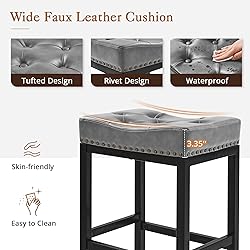 LUE BONA Counter Height Bar Stools, 24 Inch Saddle