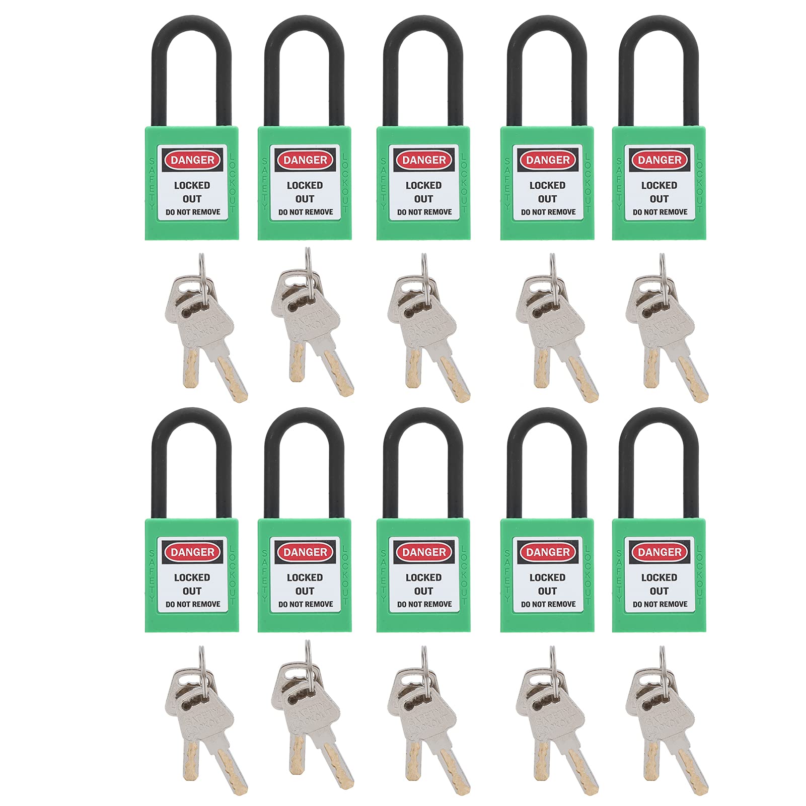 Sonew 10 Set Safety Lockout Padlock, with 20 Keys, Lockout Tagout Locks for Factories Construction Sites Lockout Products Hospitals Chemicals Construction Sites