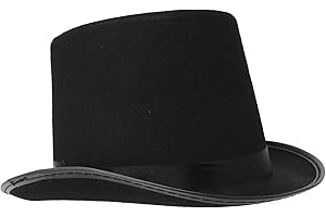 Skeleteen Black Felt Top Hat - Victorian Costume Hats For Tuxedo Magician or Ringmaster Costumes - 1 Piece