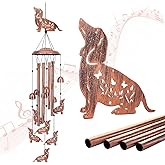 Dachshund Dog Wind Chimes for Outside,Dog Gifts for Women Men/Memorial Gift/Sympathy Gift/Birthday Gifts Metal windchimes Outdoors/Indoors,Garden Decor,Patio,Home,Porch,Yard Decorations