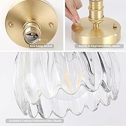 Shenmoyl Semi Flush Mount Gold Vintage Lights
