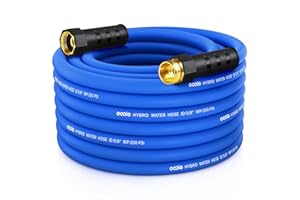 EOOIO Heavy Duty Garden Hose 50 ft, Non-Expanding Flexible Water Hose, Kink Resistant Lightweight Hybrid Hose, Leakproof Hose Male to Female Fittings