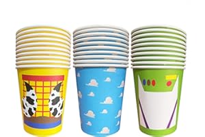 METIXOZE 30pcs 90Z Cartoon Story Birthday Party Paper Cups Cartoon Story Birthday Party Supplies Birthday Decorations