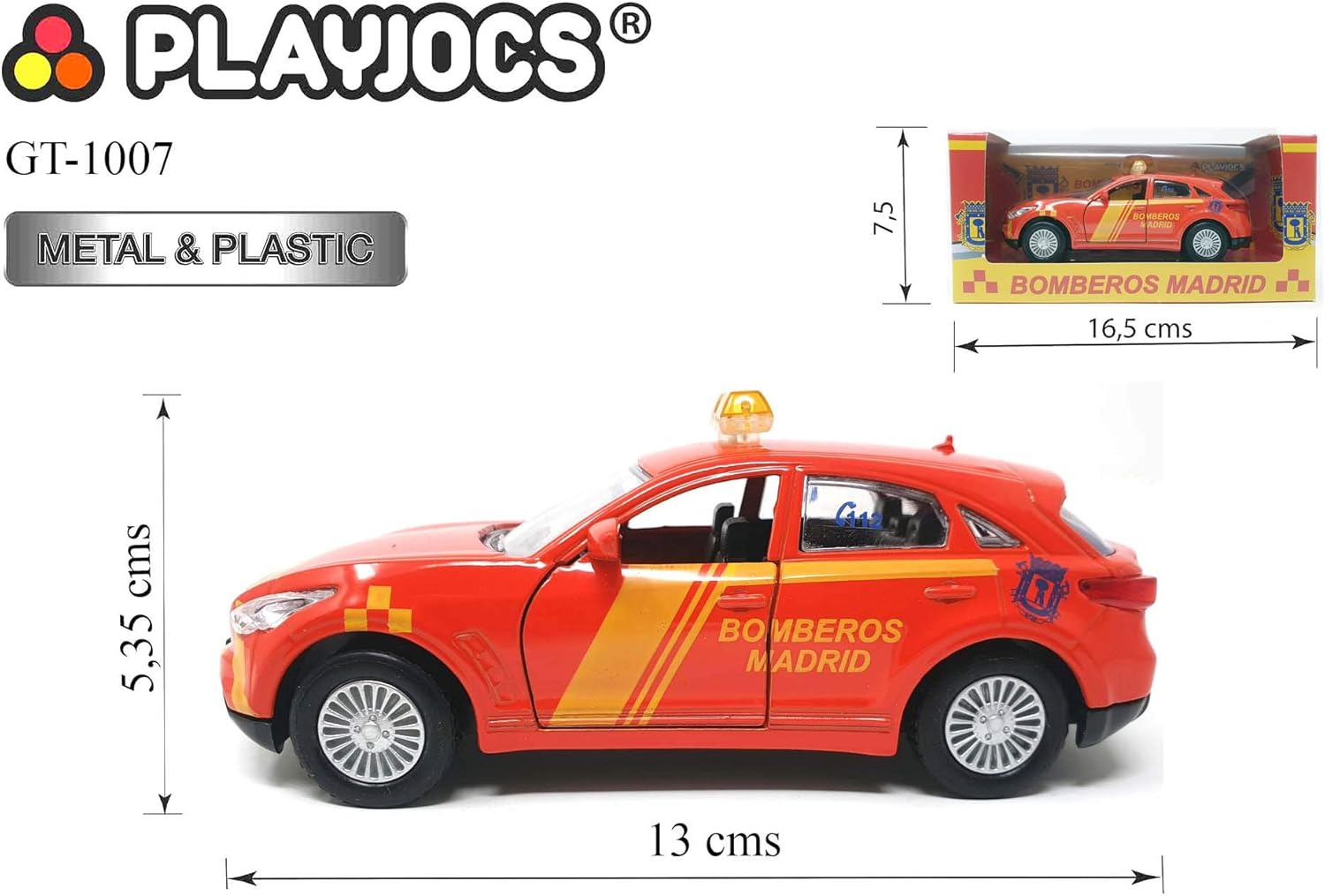 PLAYJOCS GT-1007 FIRE DEPARTMENT MADRID (SPAIN), 13x5x6 cm - Image 3