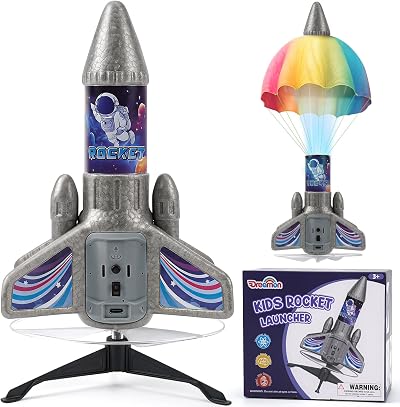Dreamon Rocket Launcher for Kids LED Parachute Rechargeable Self-Launching