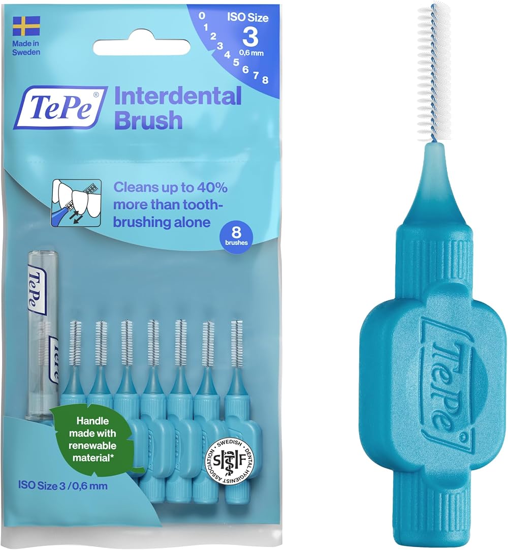 TePe Interdental Brush Original Blue 0.6mm ISO 3 Plaque Removal 8pcs