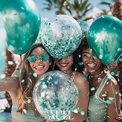 AULE Party Balloons Pack of 42 - Metallic Green