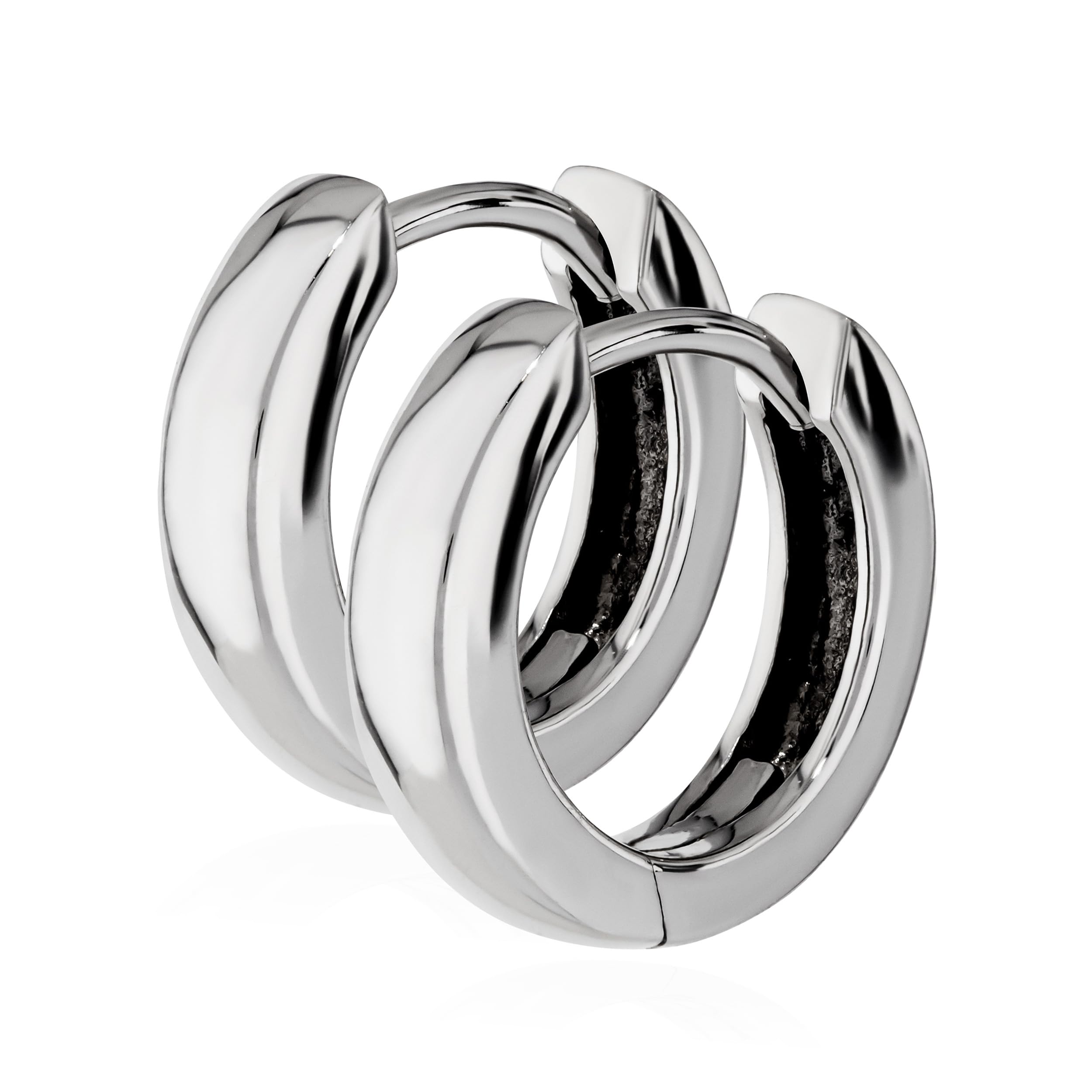 NKlaus silver pair 925 sterling silver hinged earrings 12,3 x 2,7mm tarnish proof 4805