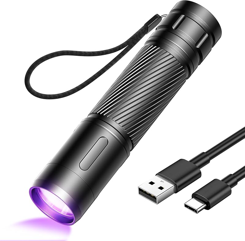 GEARLITE UV Torch 395nm Rechargeable Mini Black Light Portable