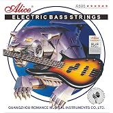 Alice Bass String 4 Strings Set, Nickel Alloy Winding Bass Guitar Strings with Nickel-Plated Ball-End, 045-105 Medium Gauge