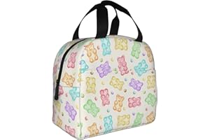 YOZIRIBO Kids Lunch Box Lunch Bag for Girls Boys Women, Reusable Insulated Lunch Tote Bag for School, Leakproof Thermal Cooler Sack Food Handbags for Work Picnic Camping Travel (Gummy Bear)