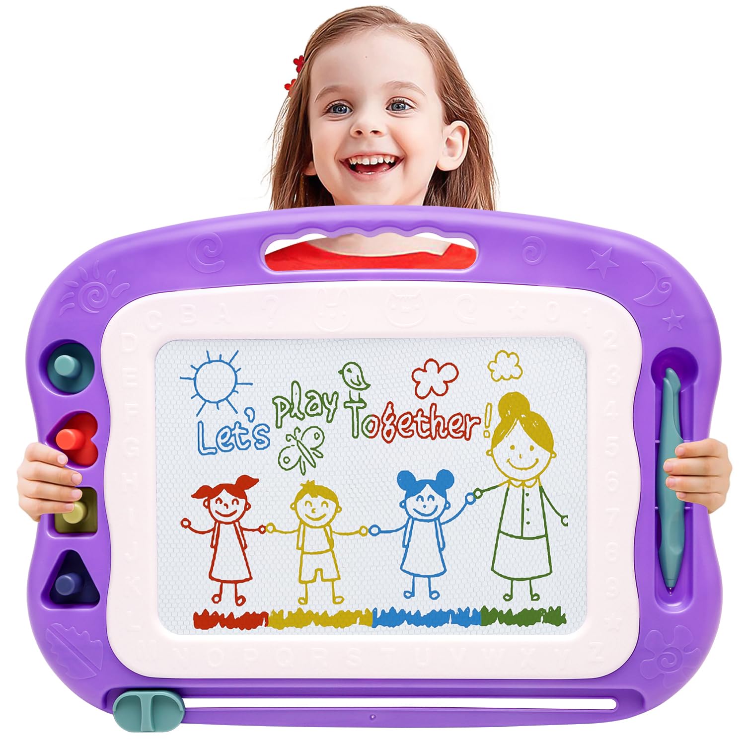 BABLOCVID Magnetic Drawing Board Toddler Toys for Boys Girls, 15 Inch Erasable Doodle Board for Kids Colorful Etch Education Sketch Doodle Pad Toddler Toys for Age 3 4 5 6 7 Year Old Boy Girl