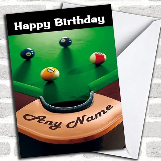 Pool Snooker Table Funny Customised Birthday Greetings Card- Birthday ...