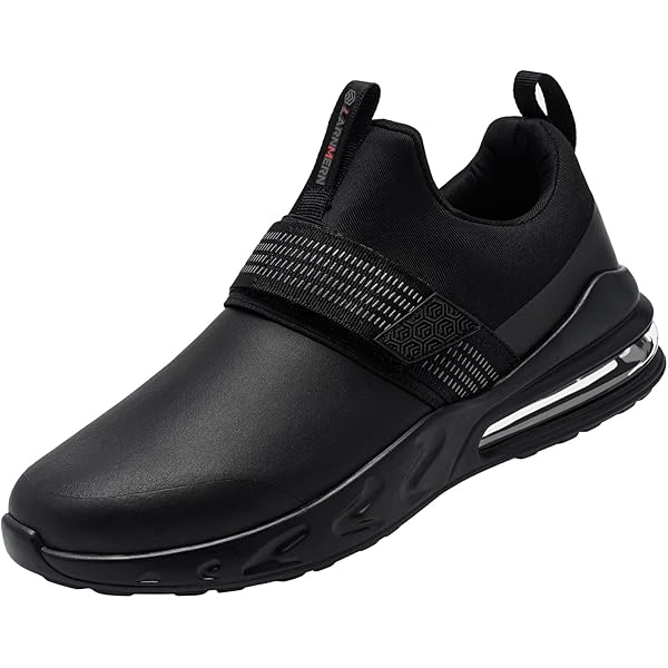 Obstchoose Men’s Non-Slip Work Shoes - Steel Toe, Oil & Water Resistant For Kitchen & Service