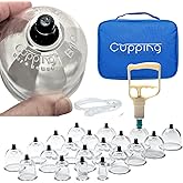 Cupping Warehouse Professional Vacuum Cupping Gun Massage Set – 20 Polycarbonate Cups for Muscle Recovery, Myofascial Release, Cellulite Massage & Pain Relief, with Extension Tube for Solo Use