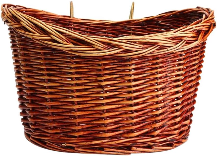 CampHiking Bike Basket Bicycle Front Basket Retro Wicker Handmade