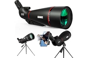 GUANIEE 25-75x100 Spotting Scope for Target Shooting with Tripod Phone Adapter Carrying Bag Spotter Scope for Bird Watching, Wildlife Viewing Black