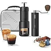 STARESSO Portable Espresso Maker
Coffee Bean Grinder Set with Carrying Bag, Manual Travel Coffee Maker + Burr Coffee Grinde