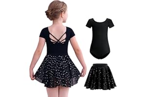 MdnMd Long Sleeve Dance Ballet Leotards for Girls Toddler Skirt Combo Ballerina Dresses Outfit Hollow Knot Back