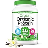 Orgain Organic Vegan Protein Powder, Vanilla Bean - 21g Plant Based Protein, Gluten Free, Dairy Free, Lactose Free, Soy Free,