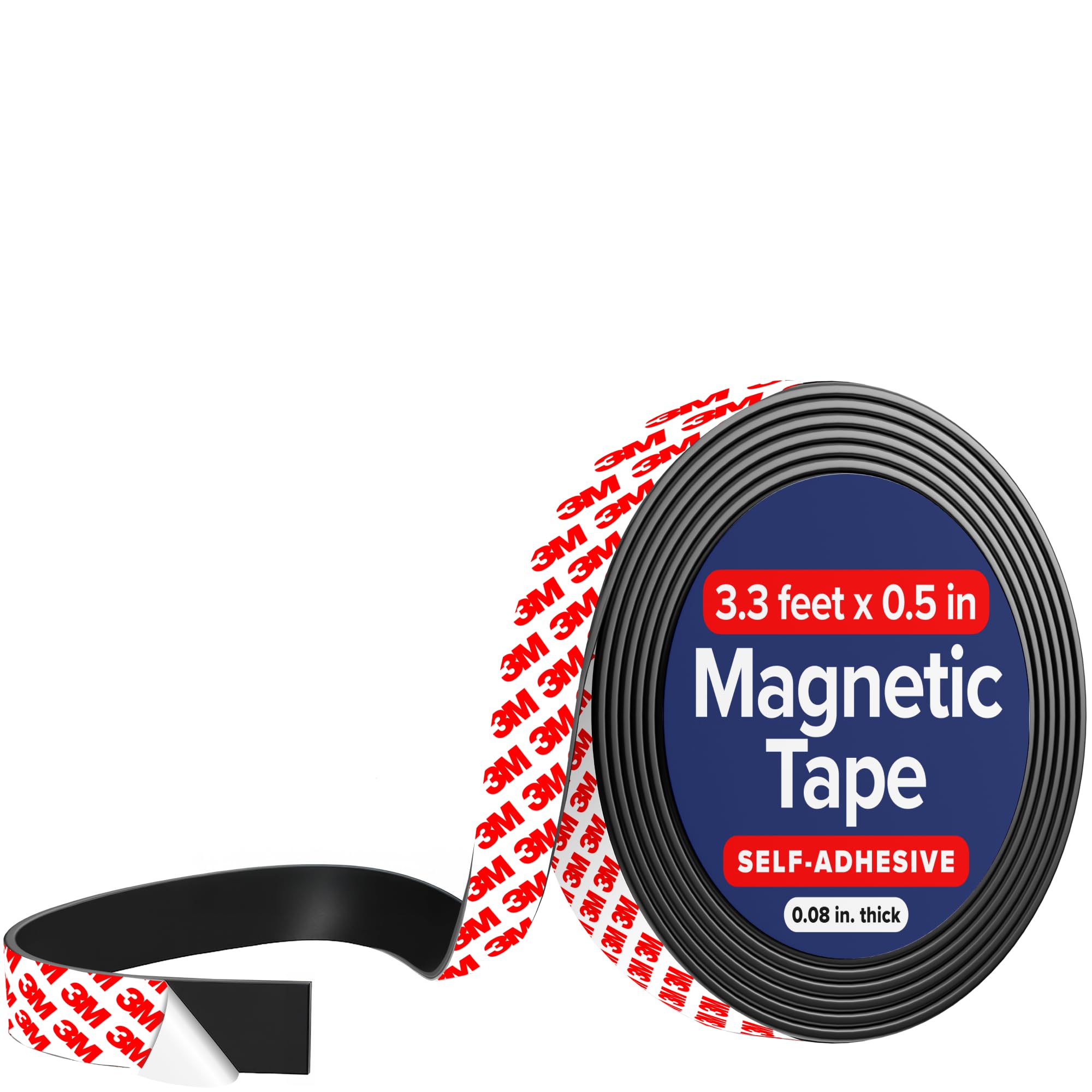 Photo 1 of X-bet MAGNET Magnetic Tape Strip with Adhesive Backing - 1/2 Inch x 3.3 Feet - Magnetic Tape Roll for Craft and DIY Projects - Sticky Magnets for Refrigerator Whiteboard Dry Erase Board