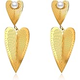 Kaleido Fashion 18K Gold Plated Dainty Heart Earrings for Women - Hypoallergenic Statement Jewelry for Daily Wear, Wedding, Party, Office